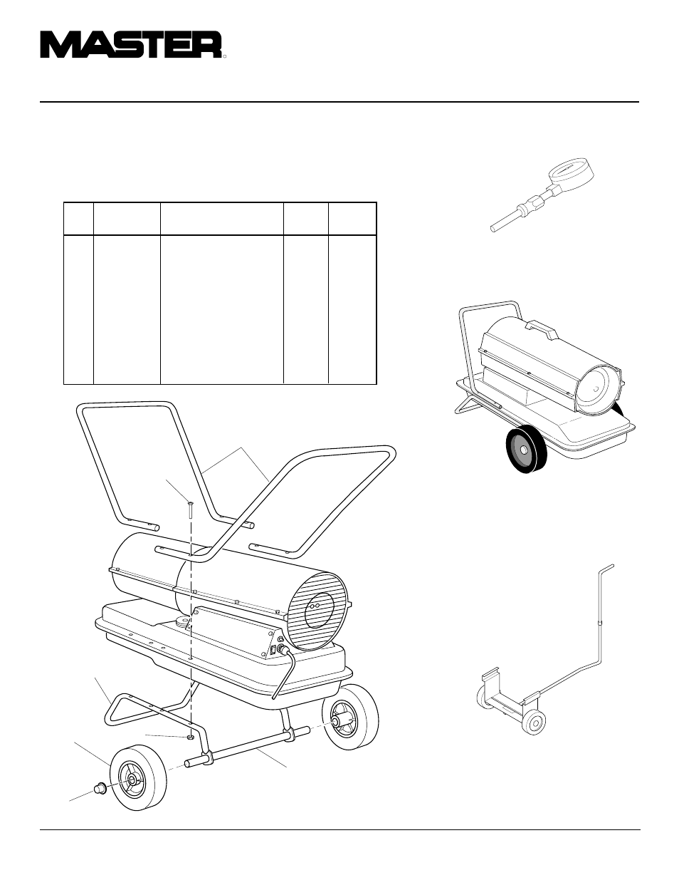 Portable forced air heaters, Accessories, Wheels and handles | Desa BY150CEB User Manual | Page 22 / 24