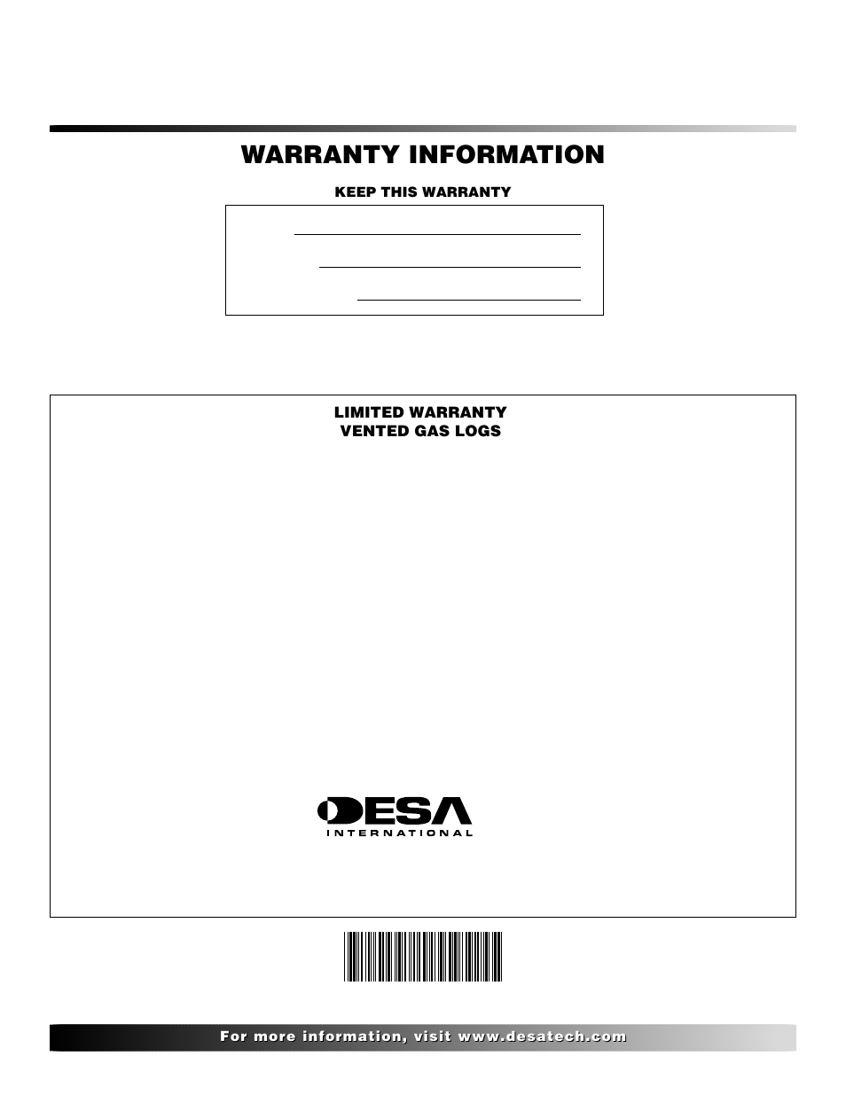Warranty information | Desa VVDA24M User Manual | Page 28 / 28