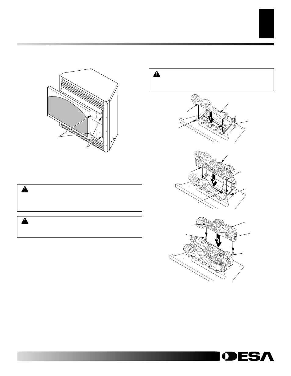 Installation, Continued | Desa EFS33NR  EU User Manual | Page 15 / 34