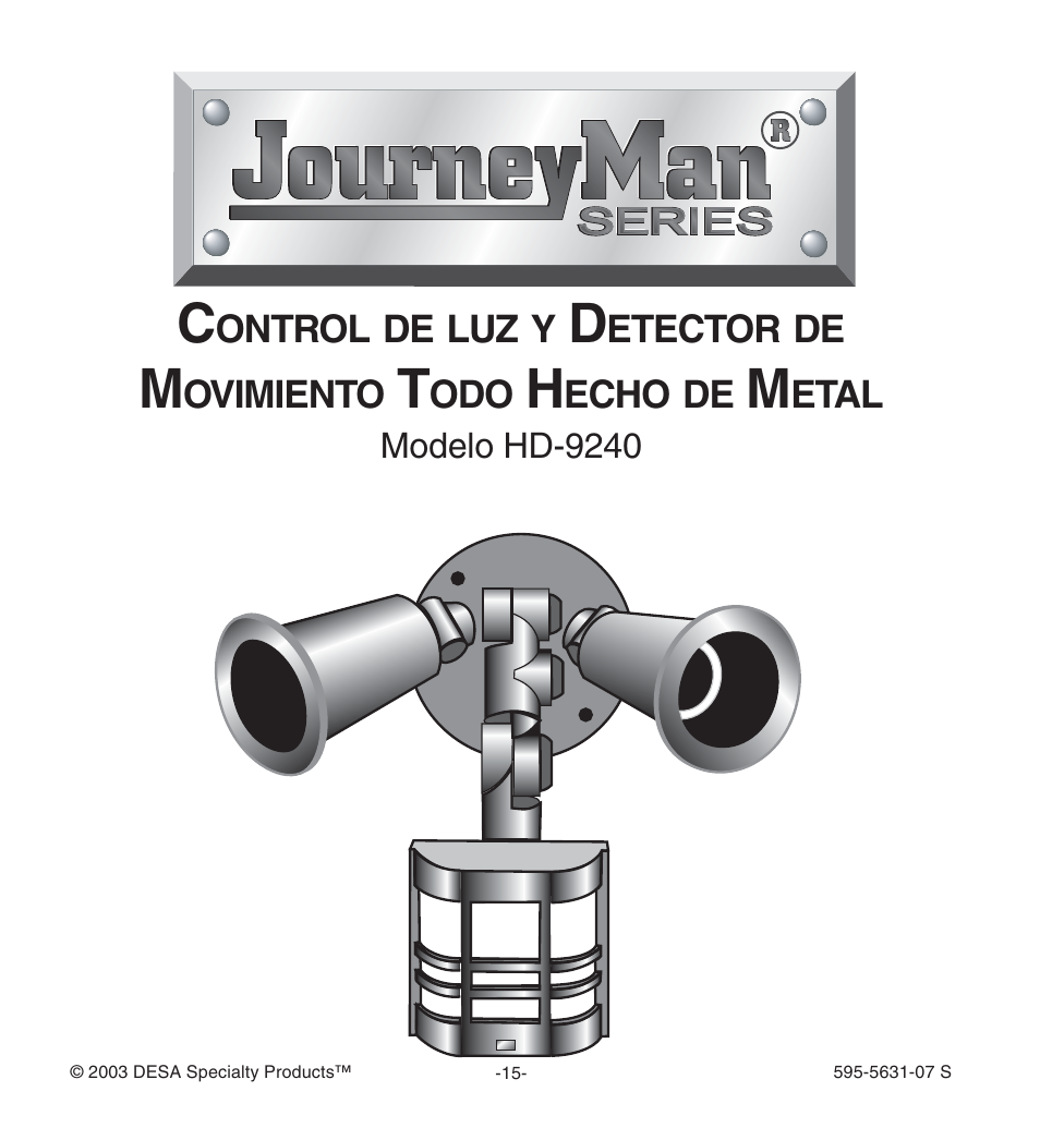 Desa JOURNEYMAN HD-9240 User Manual | Page 15 / 42