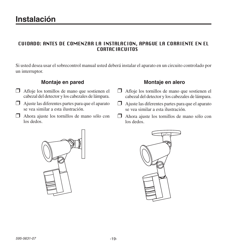 Instalación | Desa JOURNEYMAN HD-9240 User Manual | Page 19 / 42