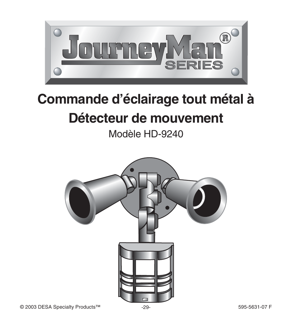 Modèle hd-9240 | Desa JOURNEYMAN HD-9240 User Manual | Page 29 / 42