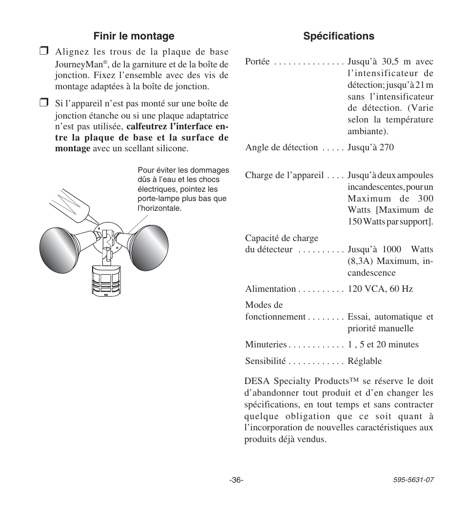 Desa JOURNEYMAN HD-9240 User Manual | Page 36 / 42