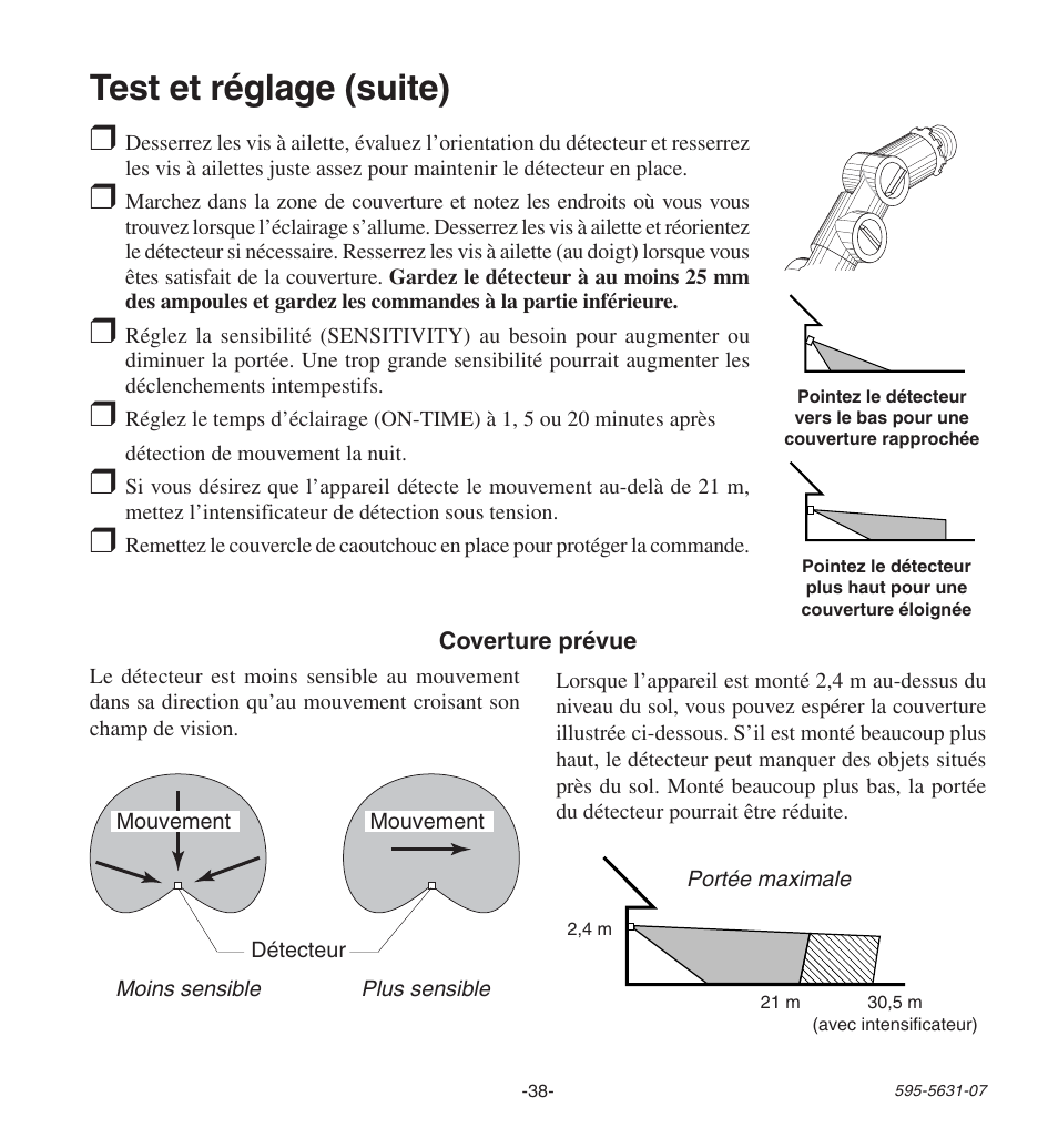 Test et réglage (suite) | Desa JOURNEYMAN HD-9240 User Manual | Page 38 / 42