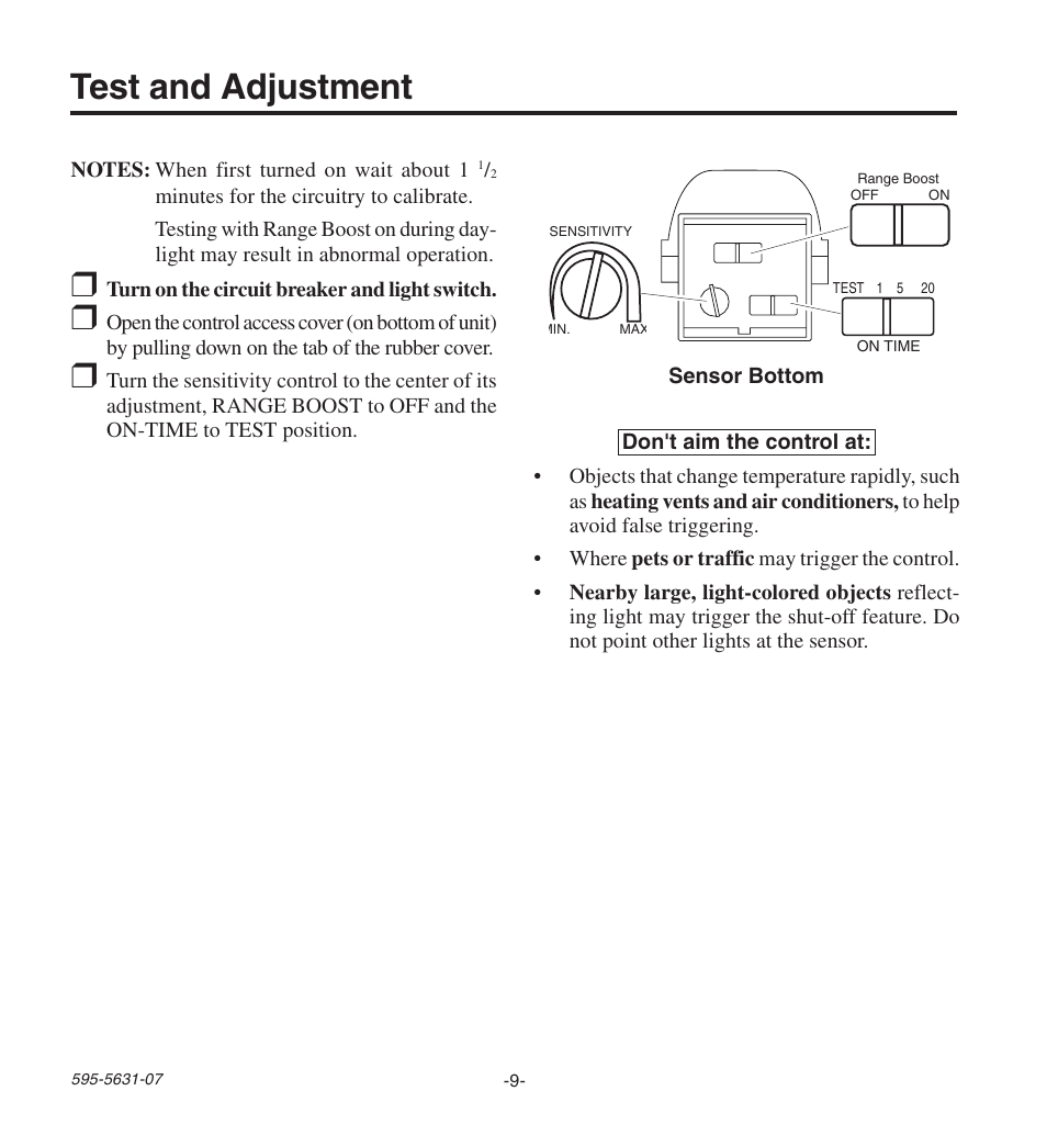 Test and adjustment | Desa JOURNEYMAN HD-9240 User Manual | Page 9 / 42