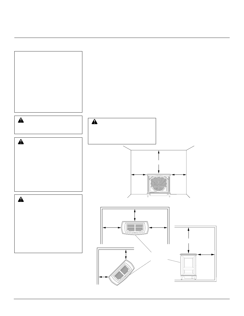 Owner’s manual, Installation, Check gas type | Clearances to combustibles, Vent-free operation only), Minimum wall and ceiling clearances (see figure 4) | Desa FSVYD18P User Manual | Page 7 / 34
