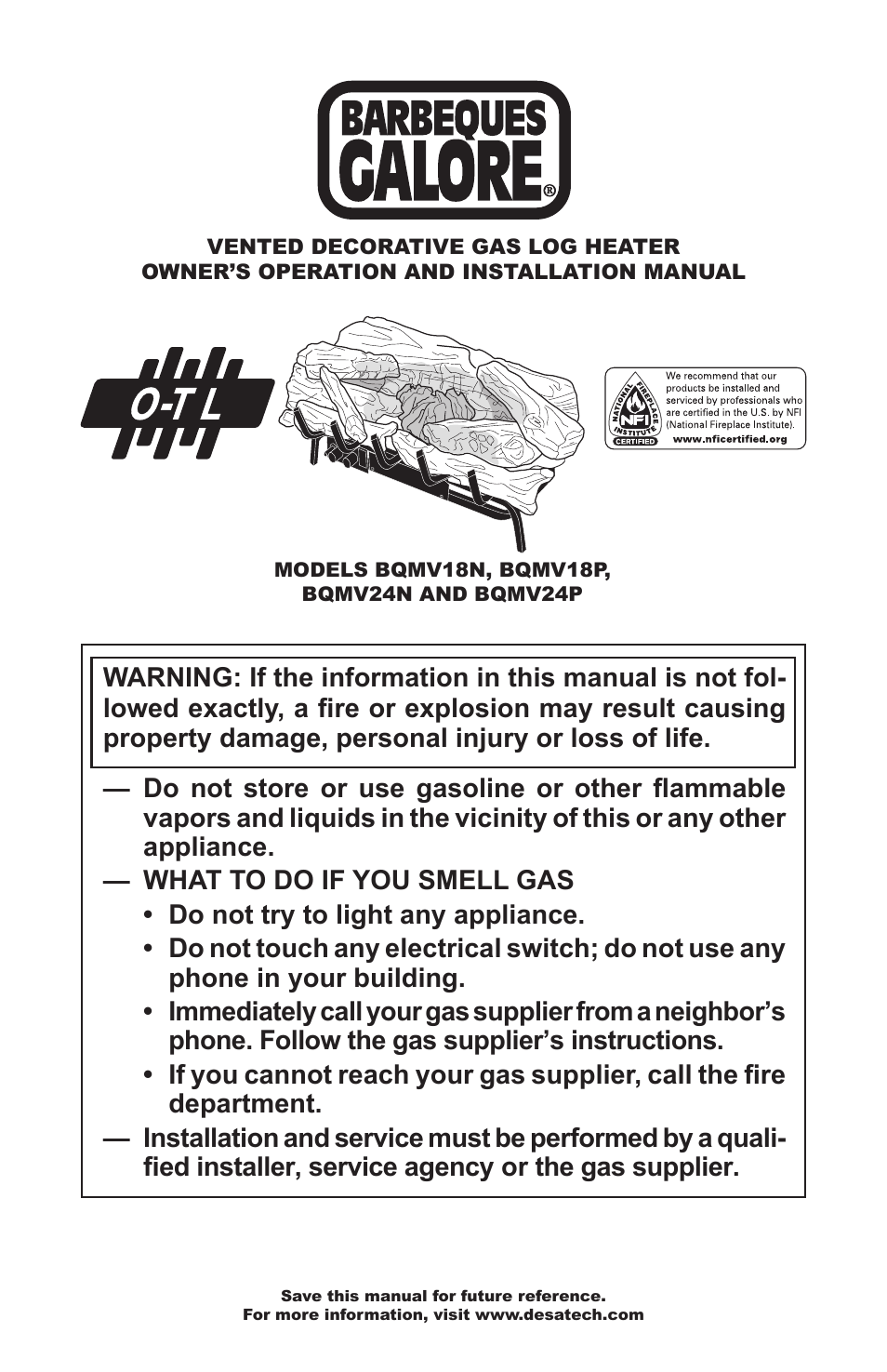 Desa BQMV24N User Manual | 20 pages