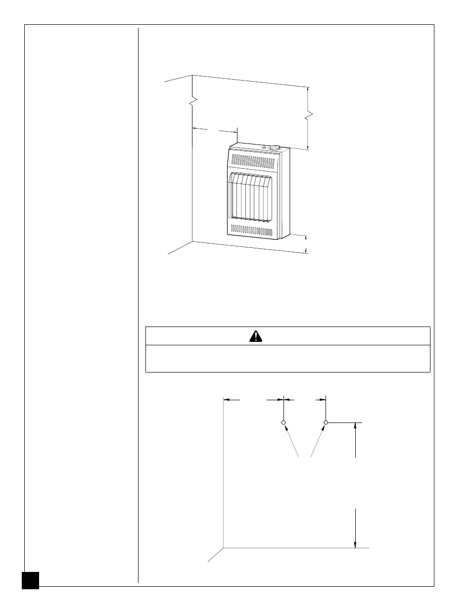 Installing to wall, Warning | Desa VP5B User Manual | Page 10 / 28
