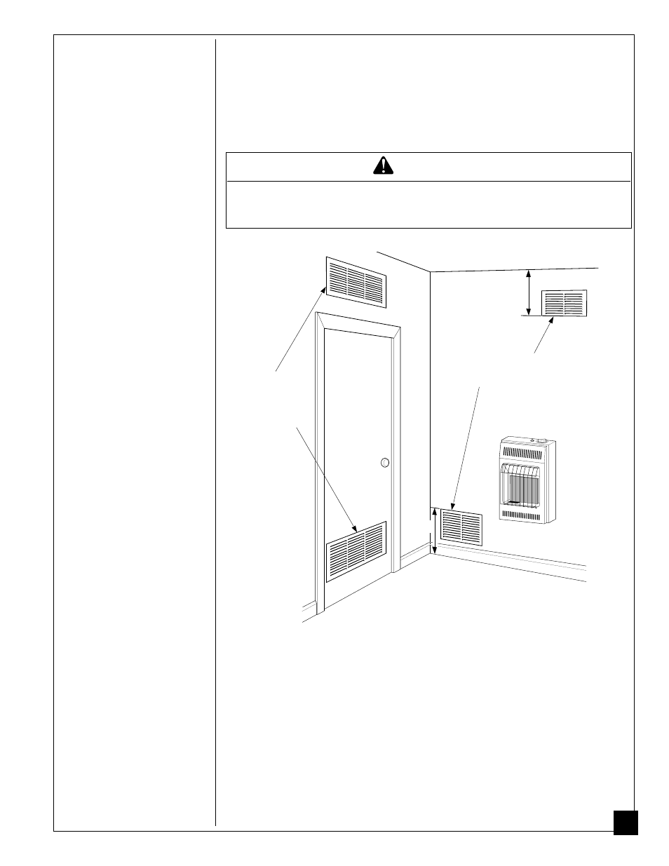 Fresh air for combustion and ventilation, Warning | Desa VP5B User Manual | Page 7 / 28
