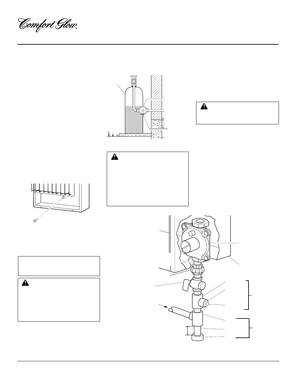 Gas residential heaters, Connecting to gas supply, Installing to wall | Continued | Desa CGP10RL User Manual | Page 8 / 20