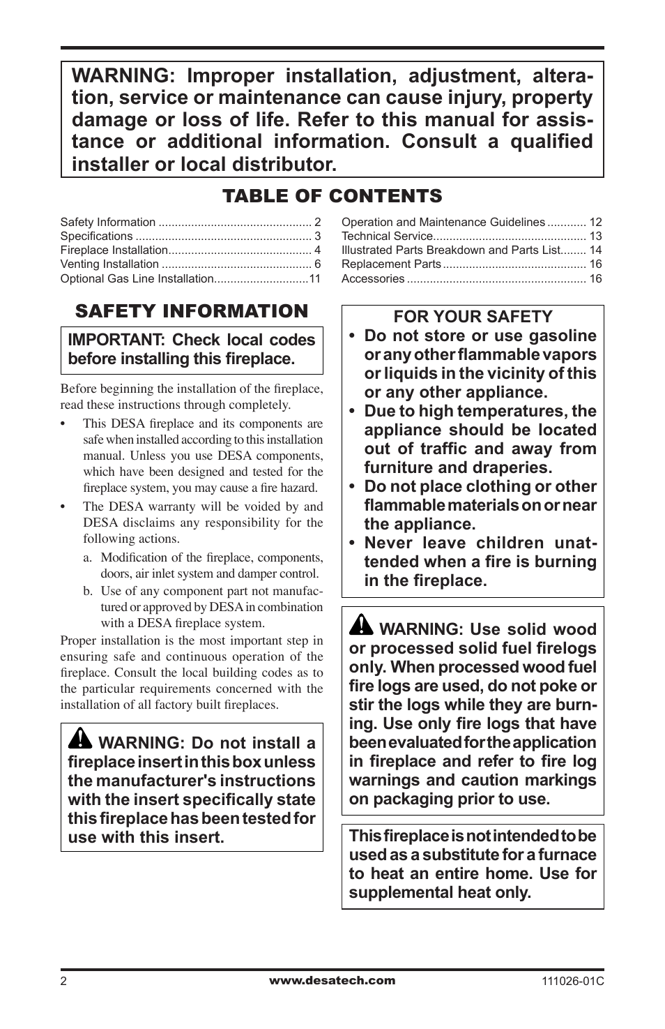 Desa S36R User Manual | Page 2 / 20