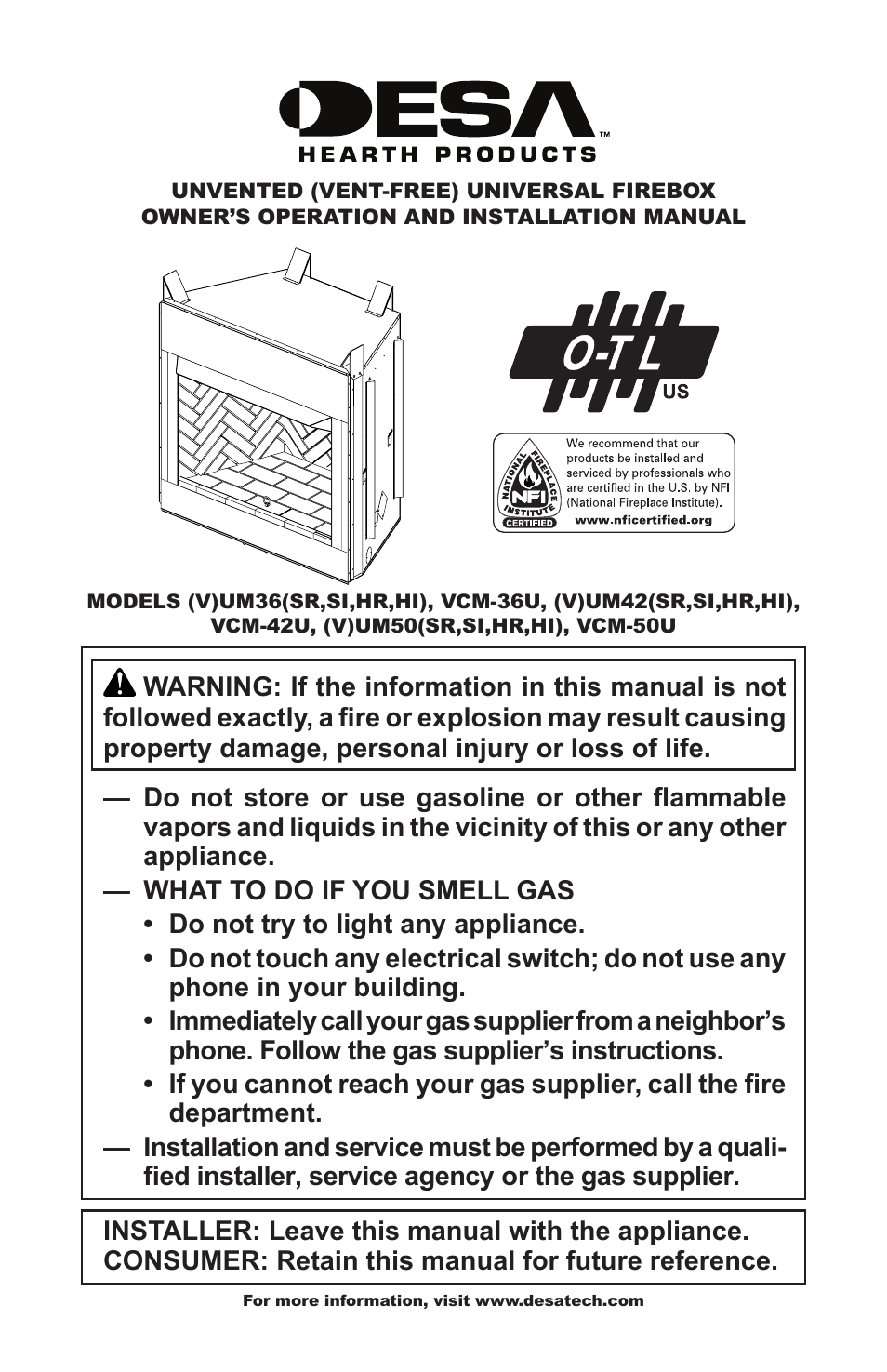 Desa VCM-50U User Manual | 36 pages