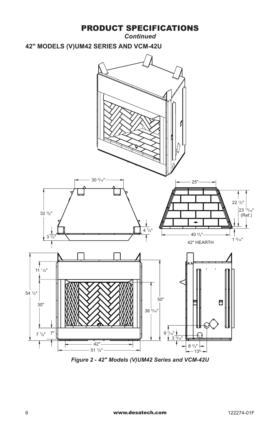 Product specifications | Desa VCM-50U User Manual | Page 6 / 36