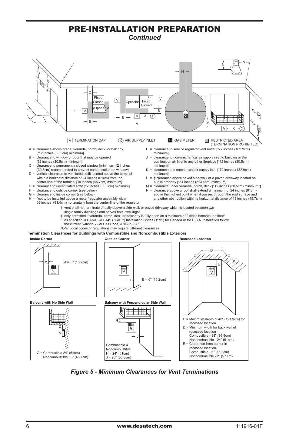 Pre-installation preparation, Continued | Desa CD42M-A2 User Manual | Page 6 / 24