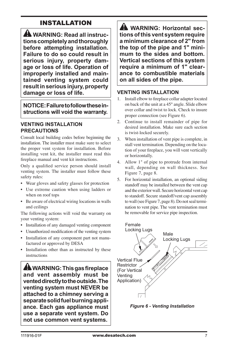 Installation | Desa CD42M-A2 User Manual | Page 7 / 24