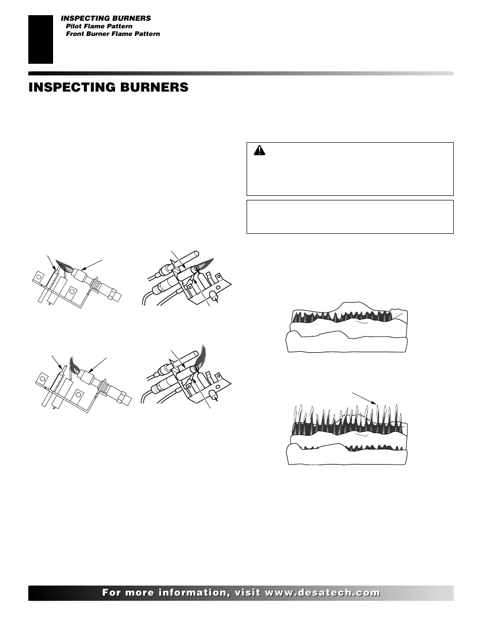Inspecting burners | Desa V User Manual | Page 22 / 40