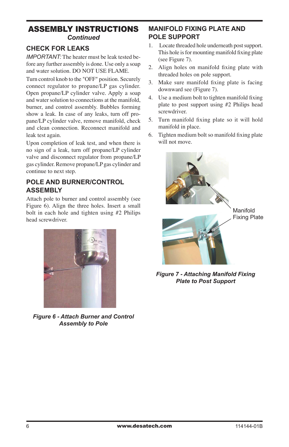 Assembly instructions | Desa AND SPC-54PHT User Manual | Page 6 / 12
