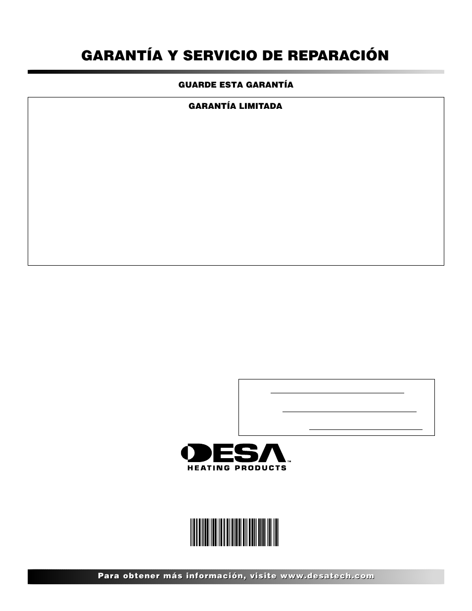 Garantía y servicio de reparación | Desa 000 User Manual | Page 24 / 24