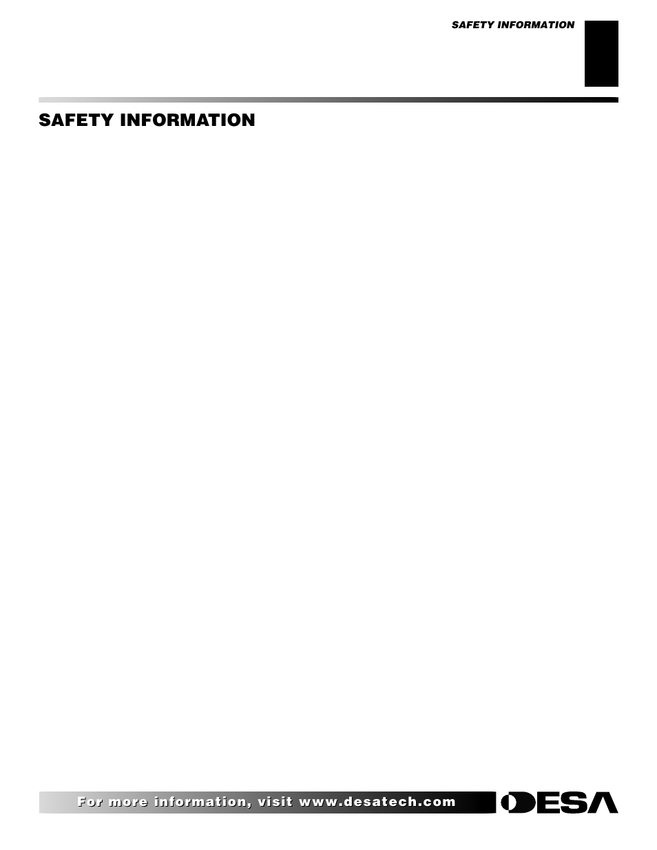 Safety information, Continued | Desa VRL24PT User Manual | Page 3 / 38