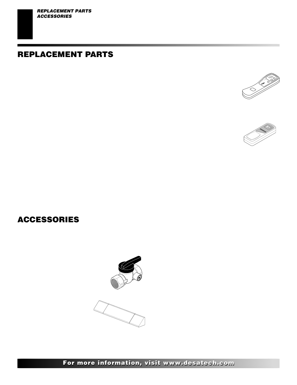 Replacement parts, Accessories | Desa VRL24PT User Manual | Page 34 / 38