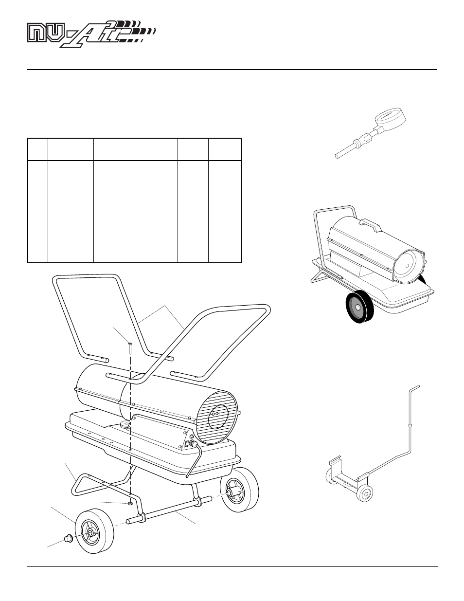 Portable forced air heaters, Accessories, Wheels and handles | Desa NTH100 User Manual | Page 24 / 26