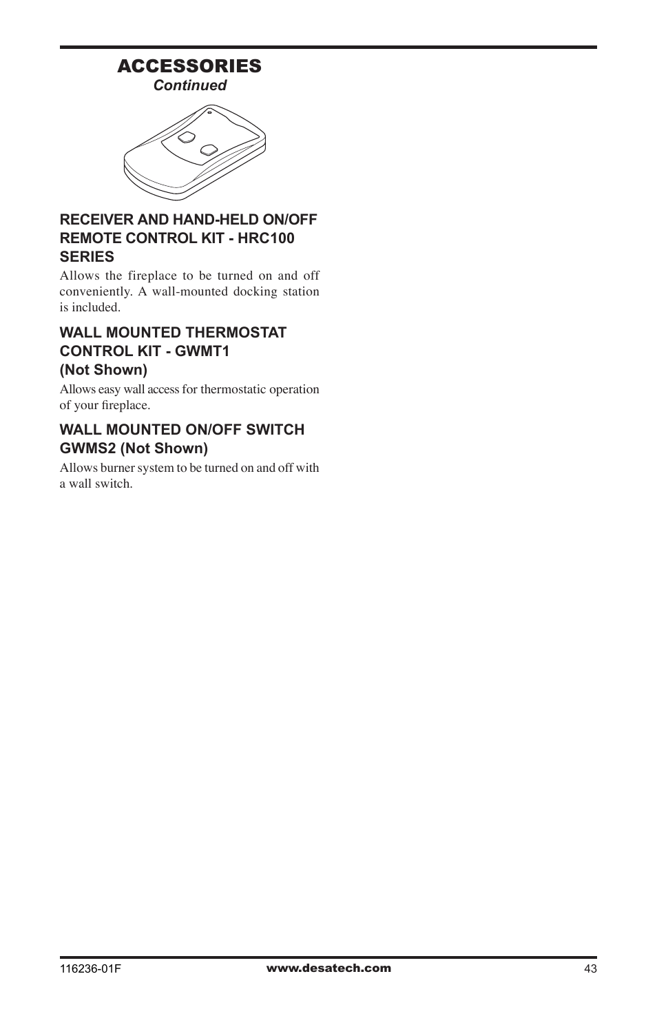 Accessories | Desa CGCDV42NR User Manual | Page 43 / 44