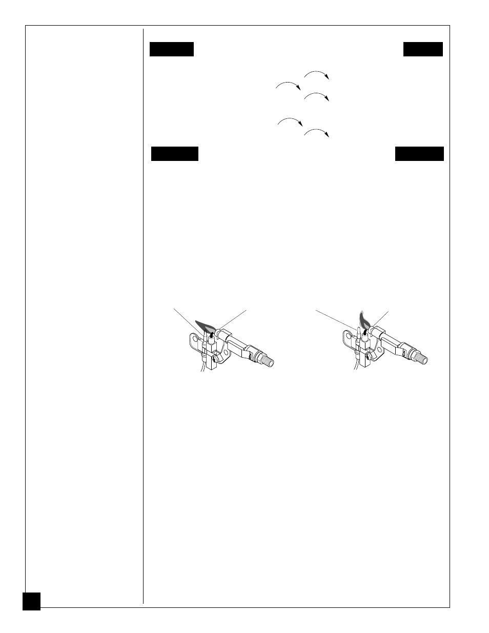 Operating heater, Inspecting burners, Manual lighting procedure | Desa FLAME-MAX UNVENTED (VENT-FREE) NATURAL GAS LOG HEATER User Manual | Page 24 / 36