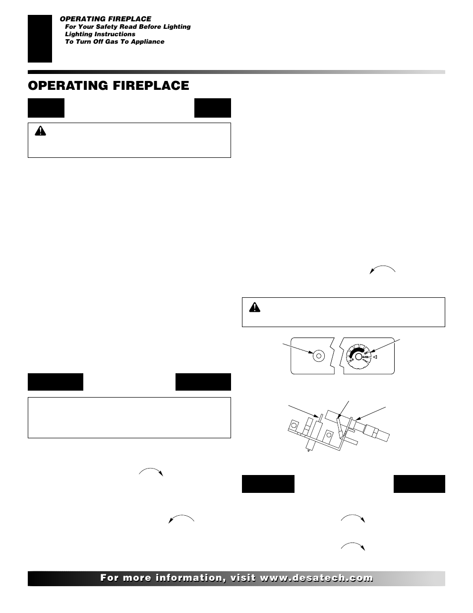 Operating fireplace | Desa CF26PT User Manual | Page 16 / 30
