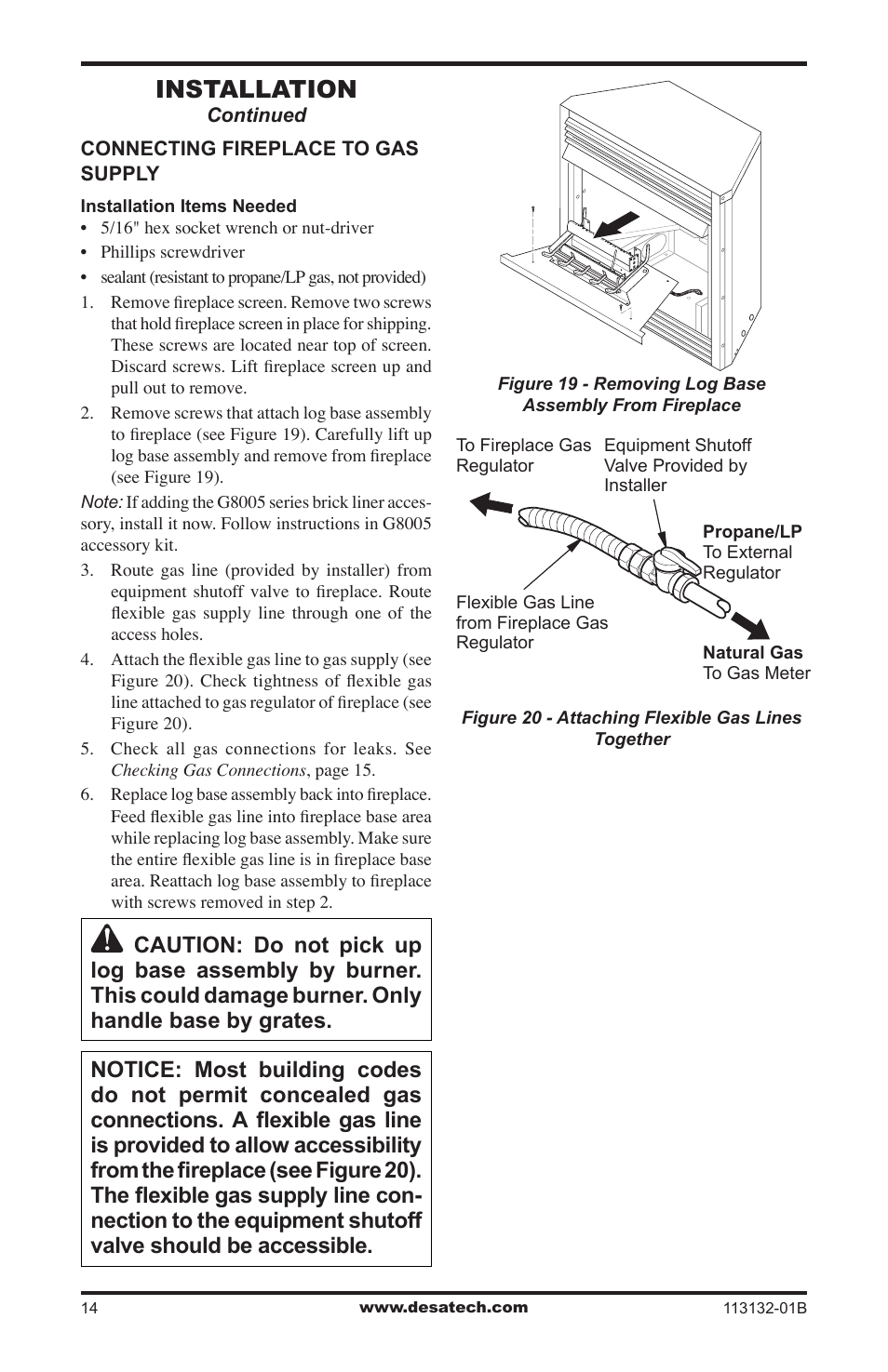 Installation | Desa EFS33PRB User Manual | Page 14 / 36