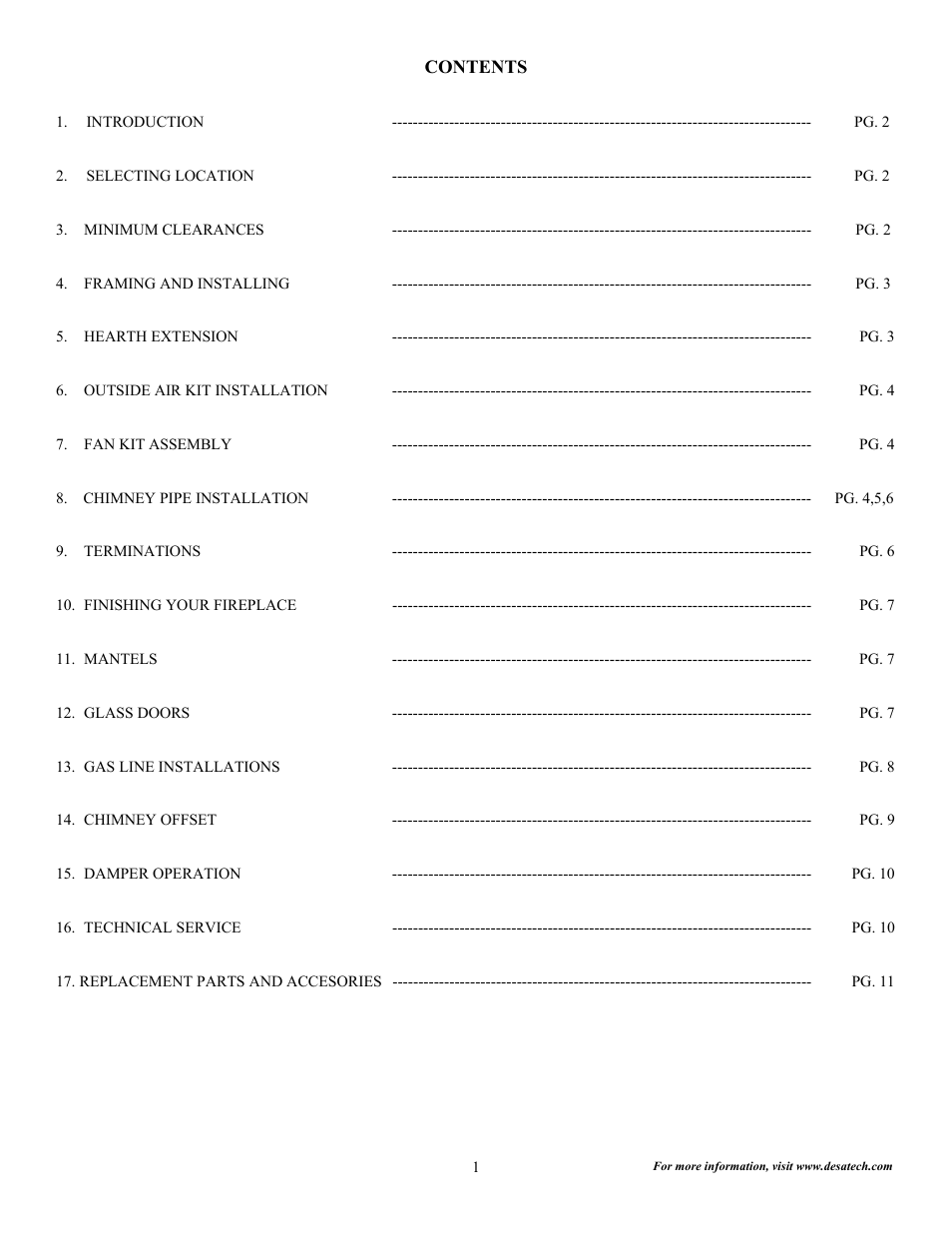 Desa 36WS User Manual | Page 2 / 11