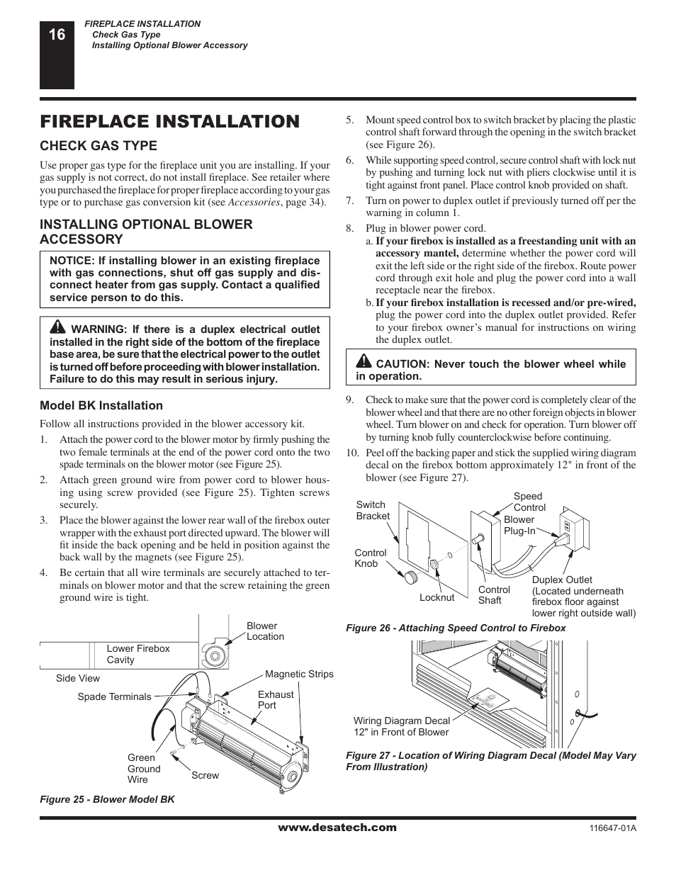 Fireplace installation | Desa (V)T32EN-A Series User Manual | Page 16 / 38