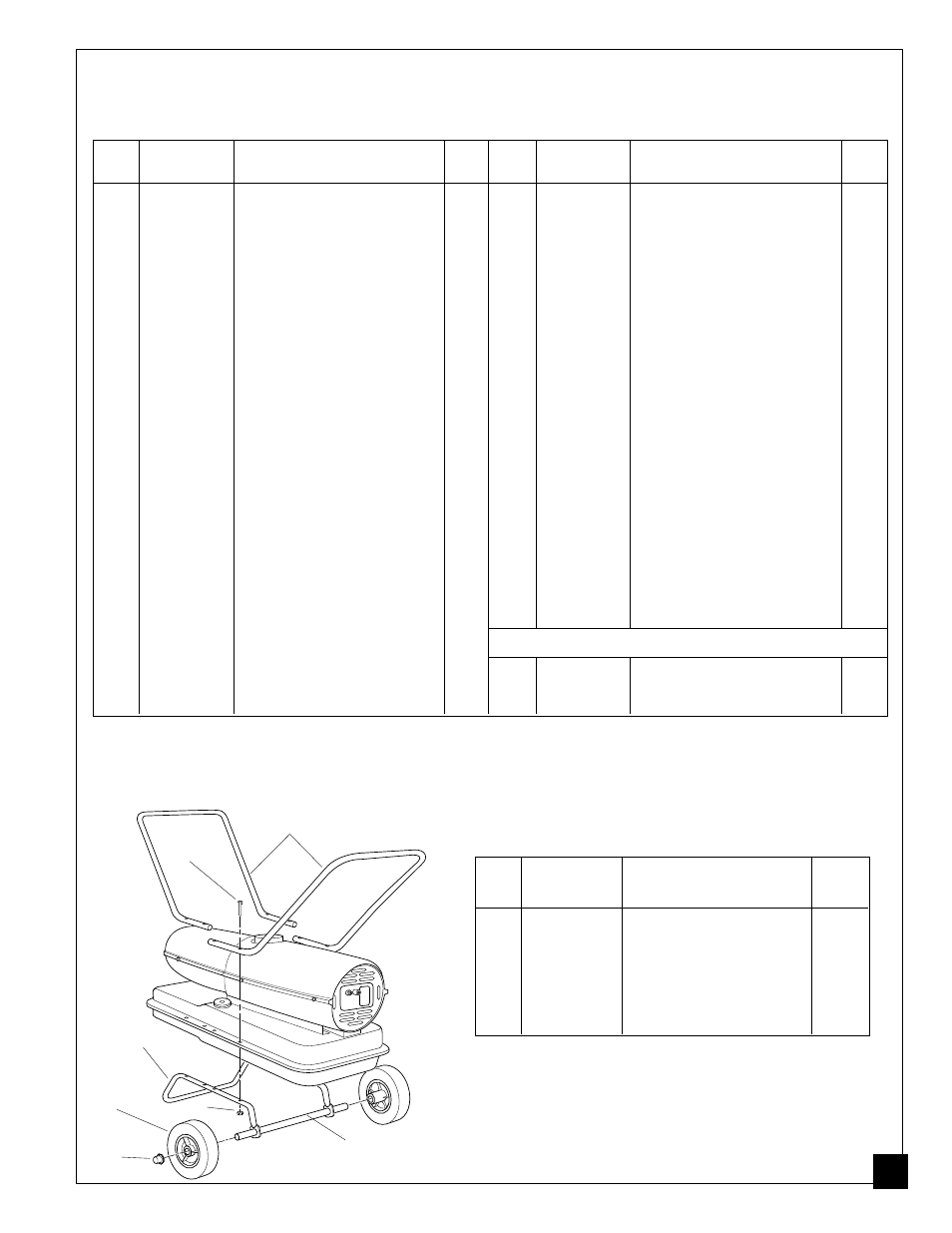 Parts list, Wheels and handles | Desa BV125EDI User Manual | Page 17 / 20