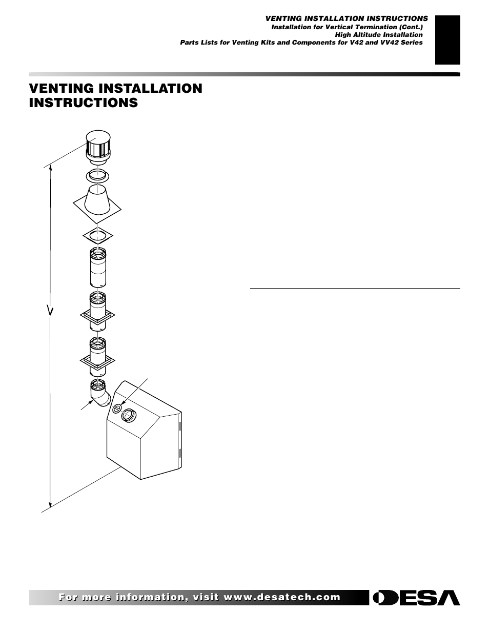 Venting installation instructions, Continued | Desa (V)V42ENA(1) Series User Manual | Page 15 / 38