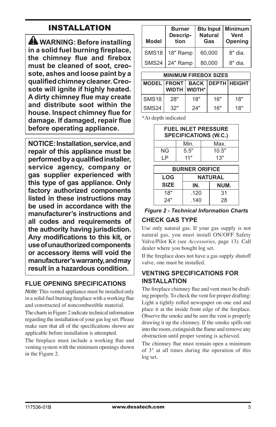 Installation | Desa SMS24 User Manual | Page 5 / 16