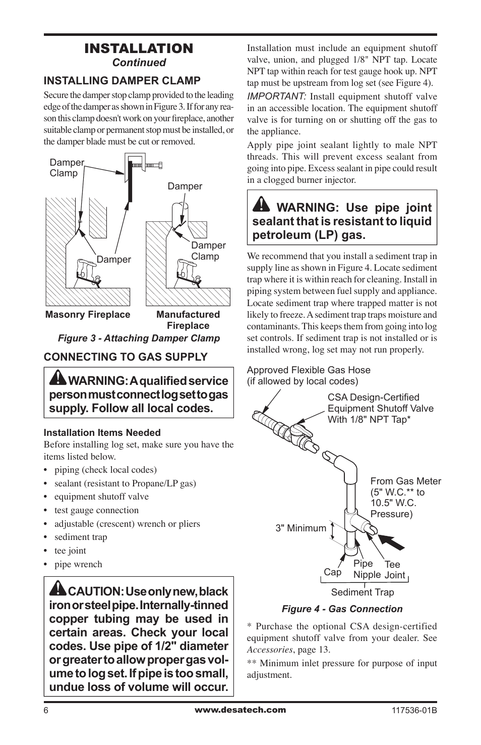 Installation | Desa SMS24 User Manual | Page 6 / 16