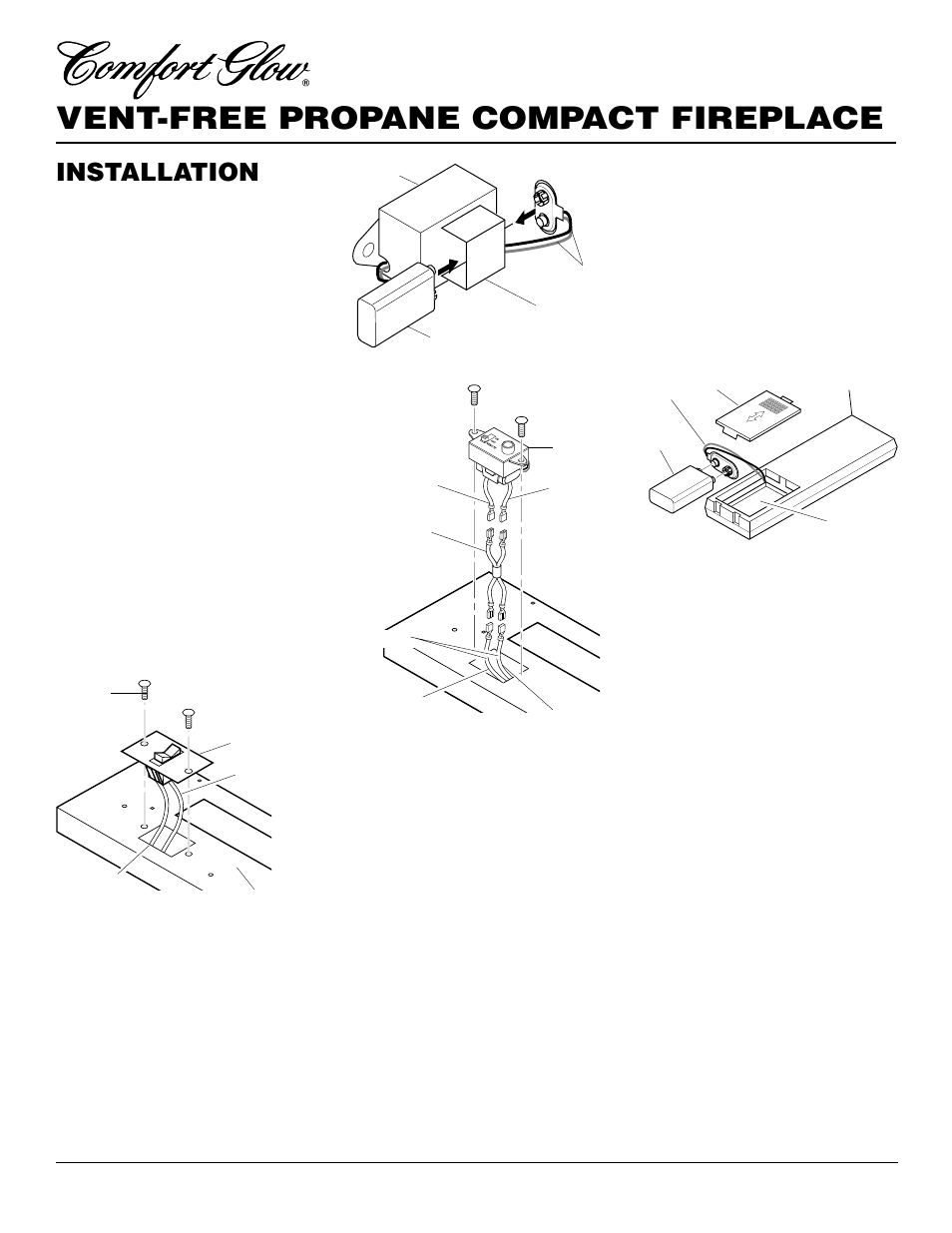 Vent-free propane compact fireplace, Installation, Continued | Desa CGCF26PRA User Manual | Page 14 / 26
