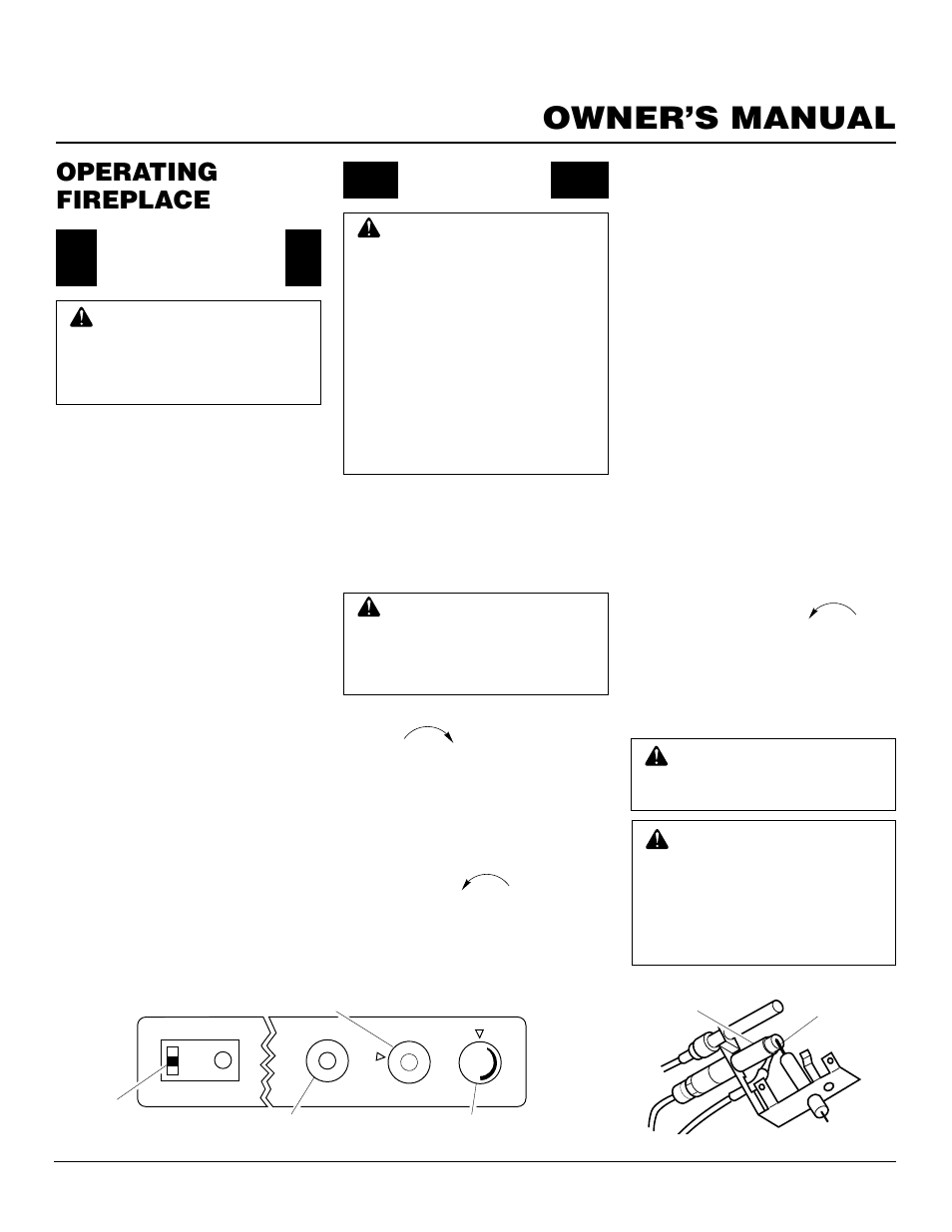 Owner’s manual, Operating fireplace, Lighting instructions | For your safety read before lighting | Desa CGCF26PRA User Manual | Page 15 / 26