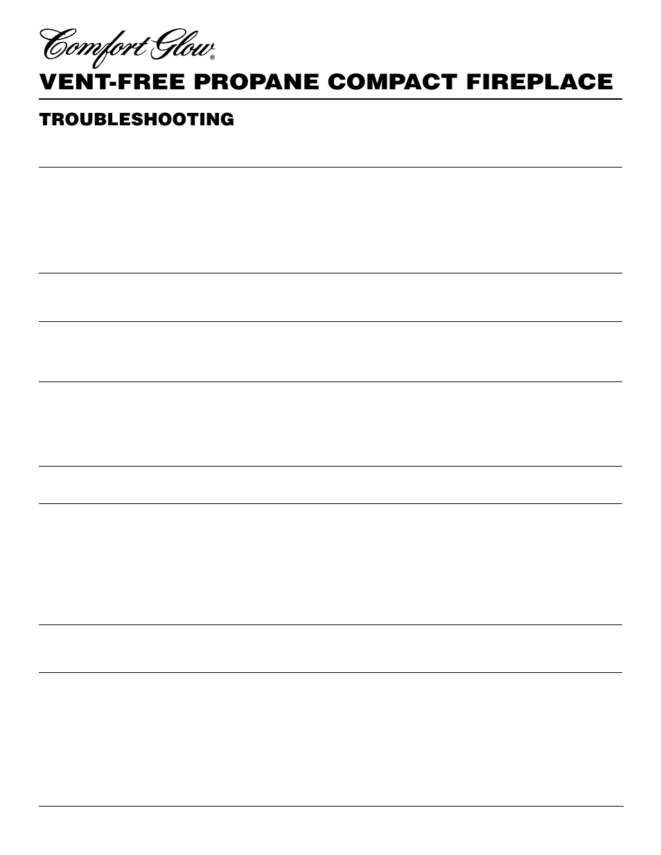 Vent-free propane compact fireplace, Troubleshooting, Continued | Desa CGCF26PRA User Manual | Page 20 / 26