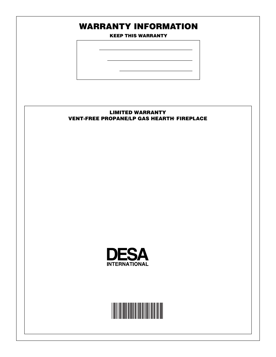 Warranty information | Desa CGCF26PRA User Manual | Page 26 / 26