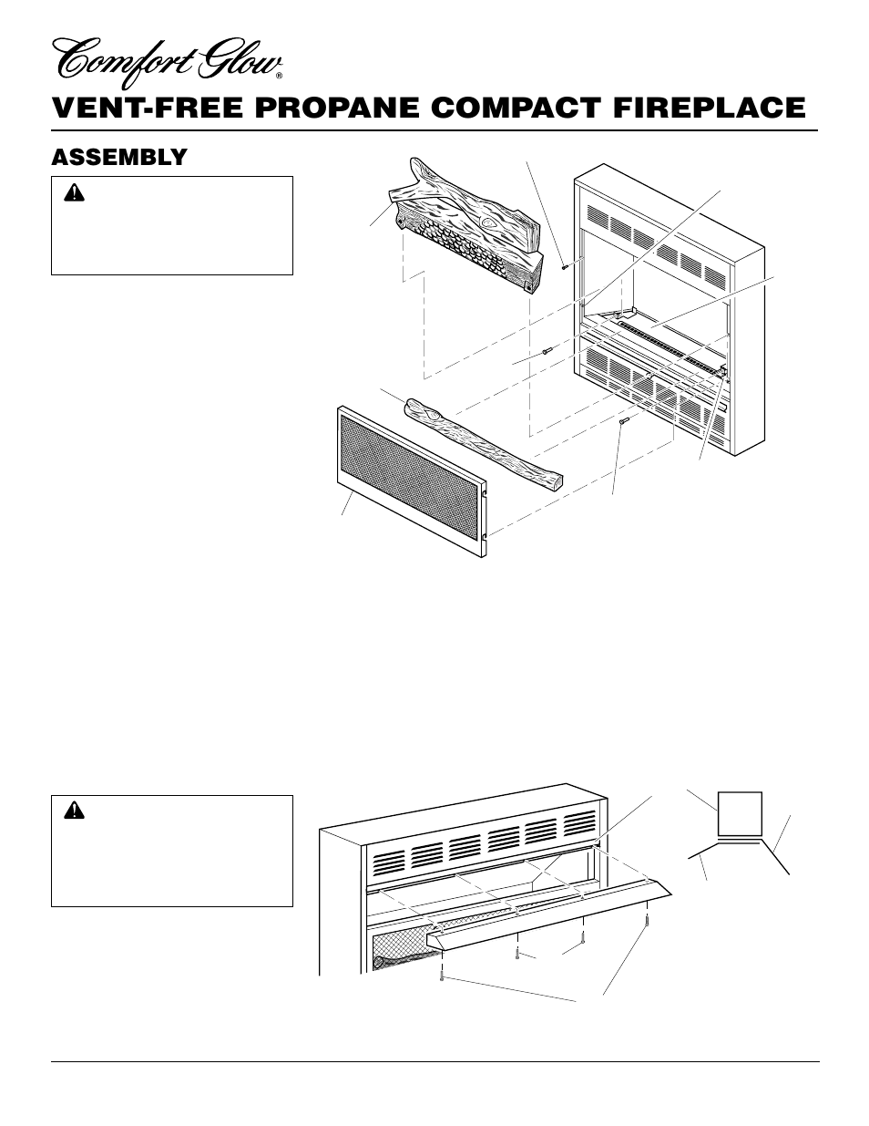Vent-free propane compact fireplace, Assembly, Assembling fireplace | Desa CGCF26PRA User Manual | Page 4 / 26
