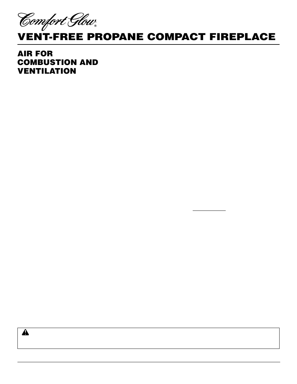Vent-free propane compact fireplace, Air for combustion and ventilation, Continued | Desa CGCF26PRA User Manual | Page 6 / 26