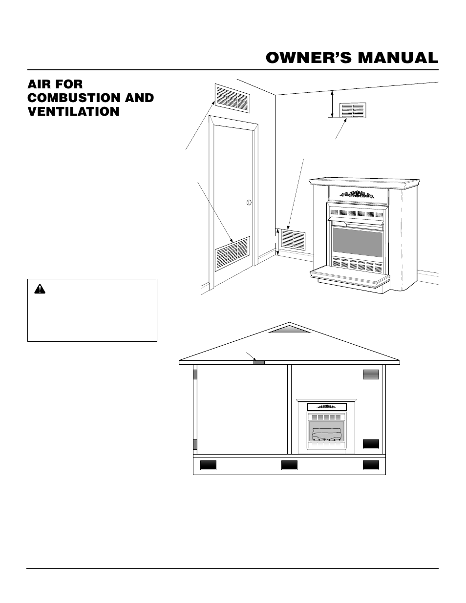 Owner’s manual, Air for combustion and ventilation, Continued | Ventilation air | Desa CGCF26PRA User Manual | Page 7 / 26