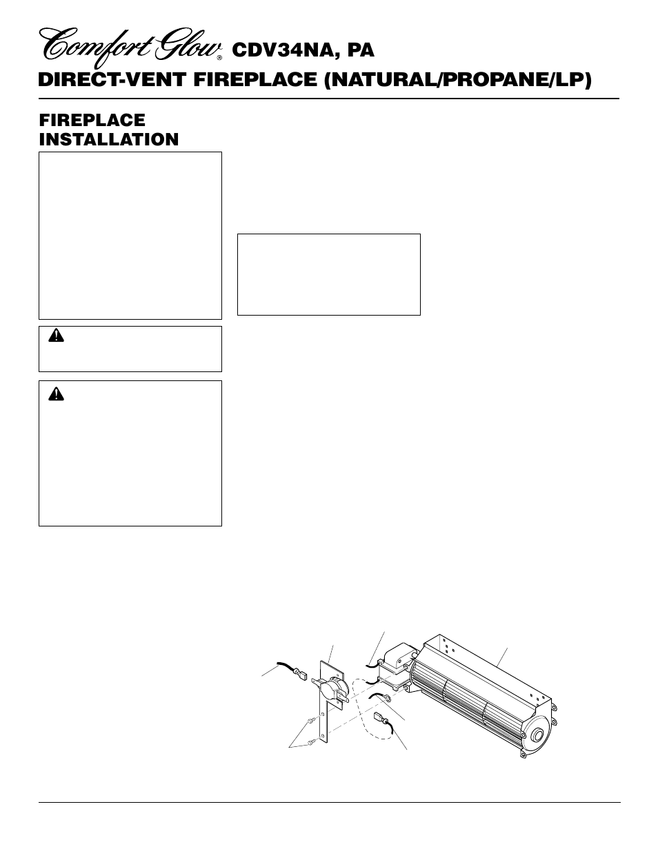 Fireplace installation | Desa CDV34NA User Manual | Page 16 / 34