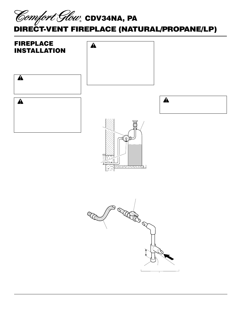 Fireplace installation, Continued | Desa CDV34NA User Manual | Page 18 / 34