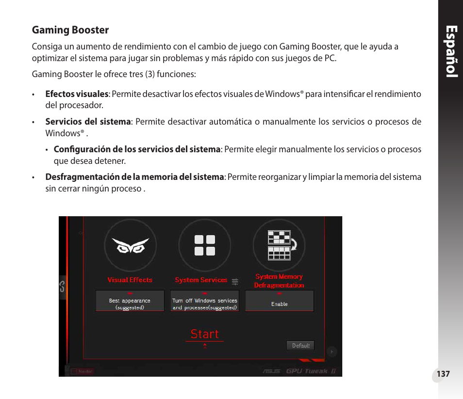 Españolespañol | Asus GeForce GTX 1660 Ti TUF Gaming EVO OC Edition Graphics Card User Manual | Page 137 / 167