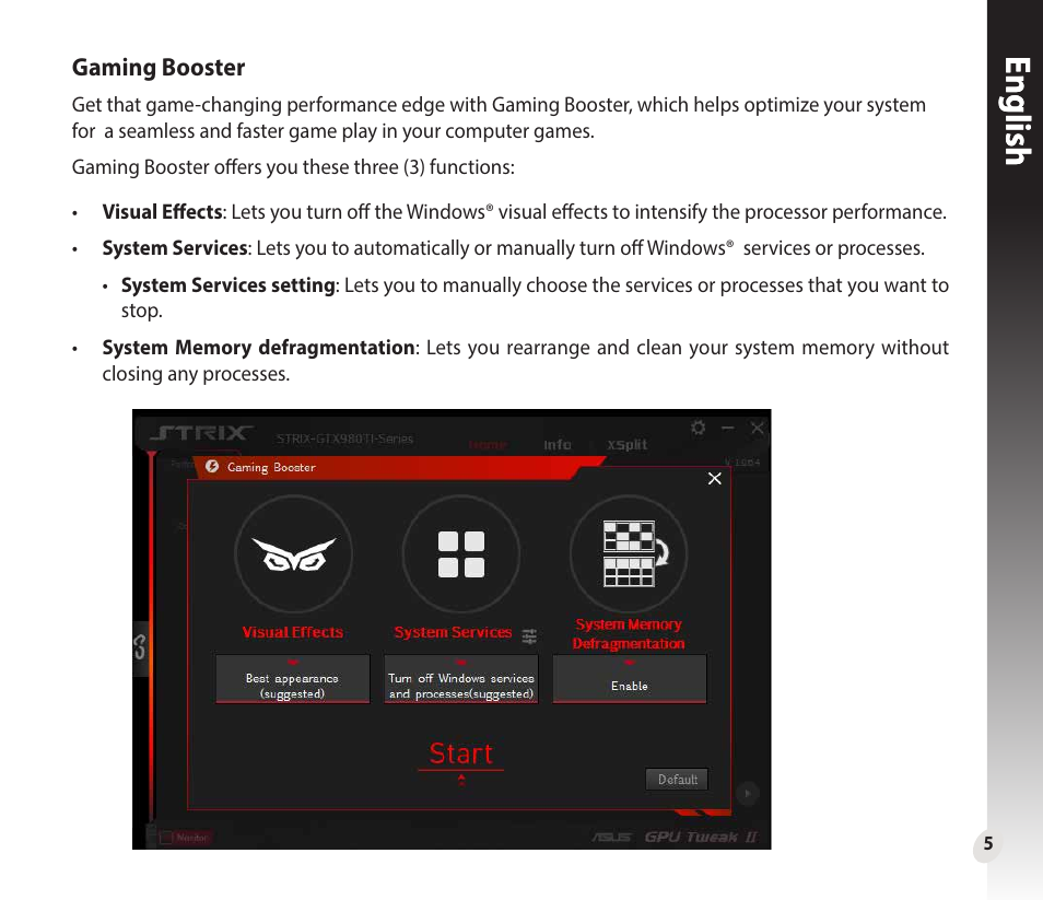 Englishenglish | Asus GeForce GTX 1660 Ti TUF Gaming EVO OC Edition Graphics Card User Manual | Page 5 / 167