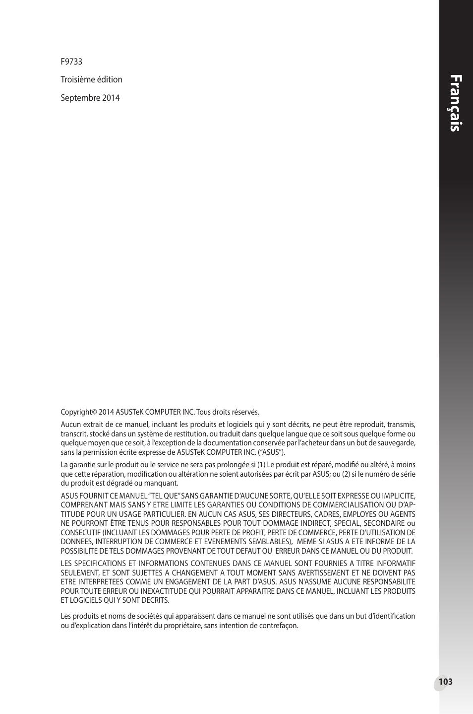Franç ais | Asus Phoenix GeForce GT 1030 OC Edition Graphics Card User Manual | Page 103 / 322