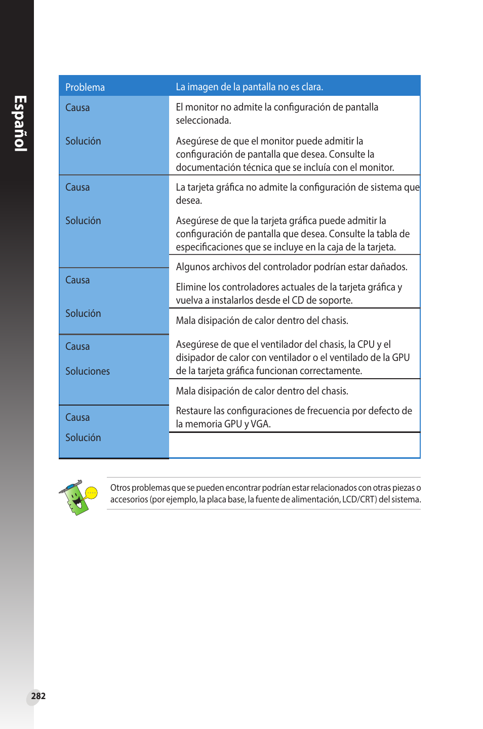 Español | Asus Phoenix GeForce GT 1030 OC Edition Graphics Card User Manual | Page 282 / 322