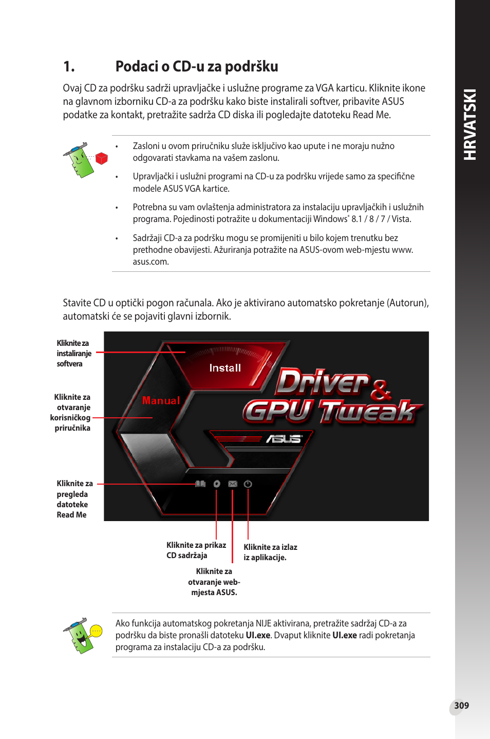 Podaci o cd-u za podršku, Hr va tski | Asus Phoenix GeForce GT 1030 OC Edition Graphics Card User Manual | Page 309 / 322