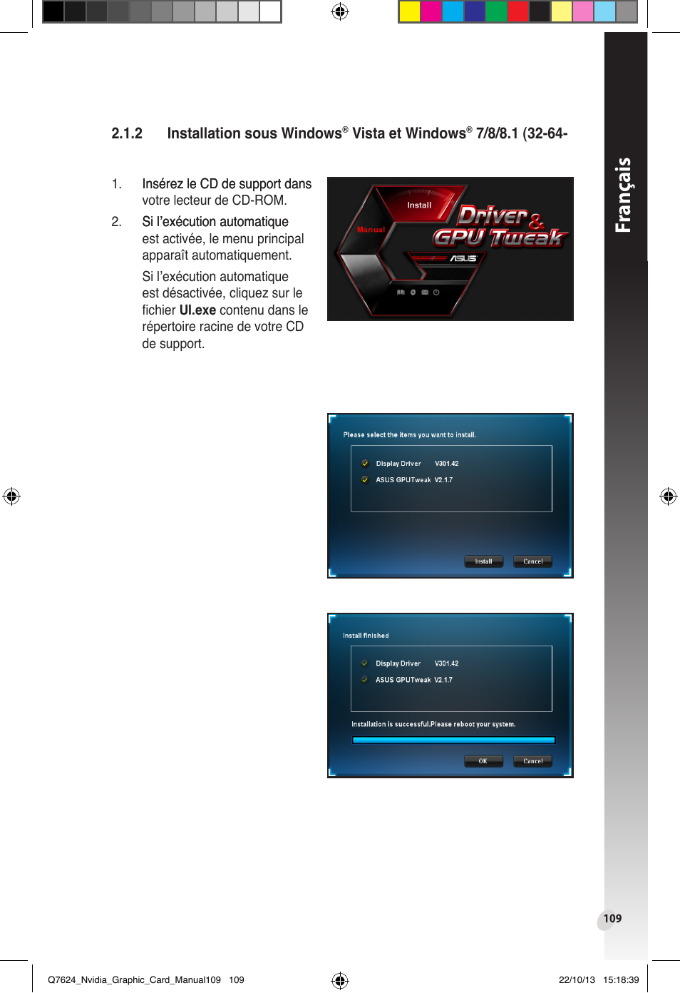 Fr anç ais | Asus Radeon RX 6800 XT TUF GAMING Graphics Card User Manual | Page 109 / 321